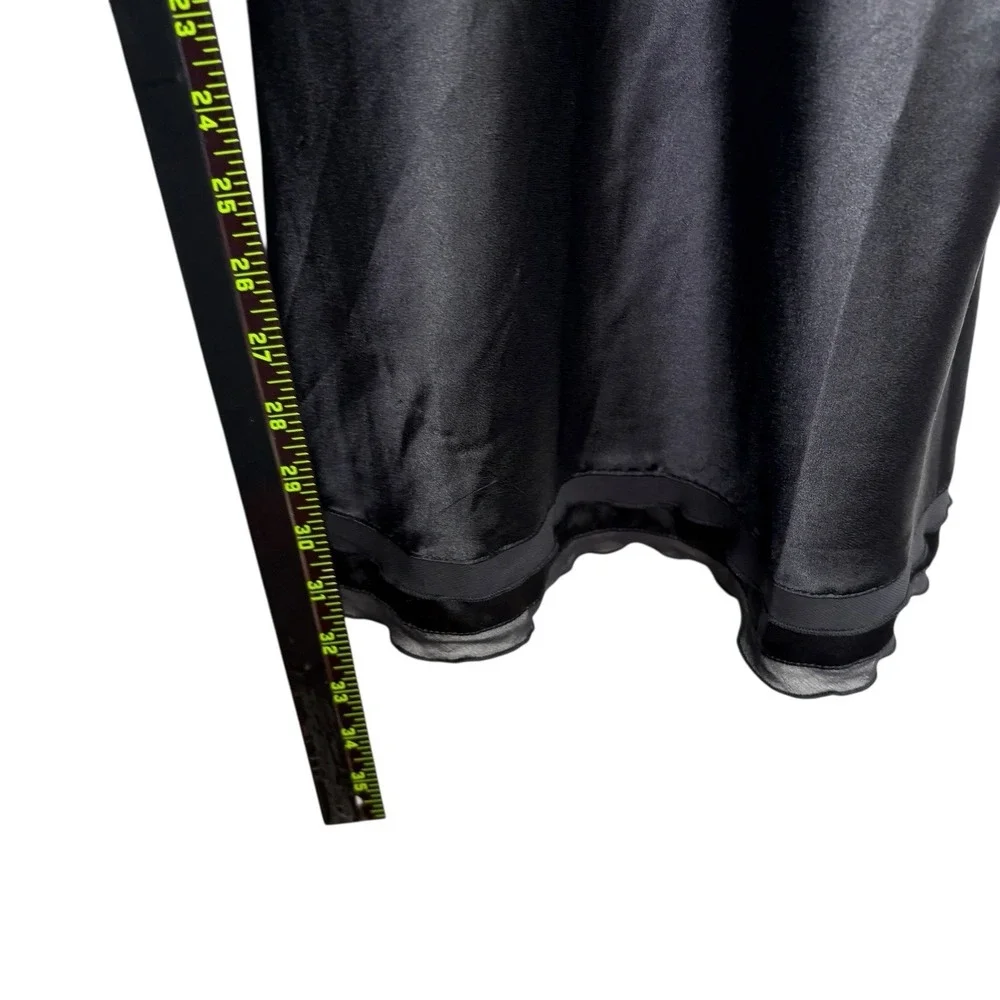 Victoria's Secret Womens Chemise Nightgown Small Black Satin Babydoll Lingerie